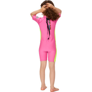 2023 Rip Curl Groms Omega 1.5mm Back Zip Shorty Wetsuit 115BSP - Pink